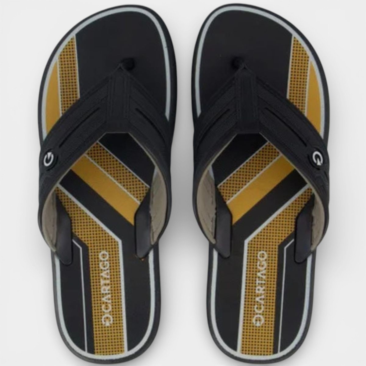 Chinelo Cartago Palermo II Masculino - Preto e Amarelo