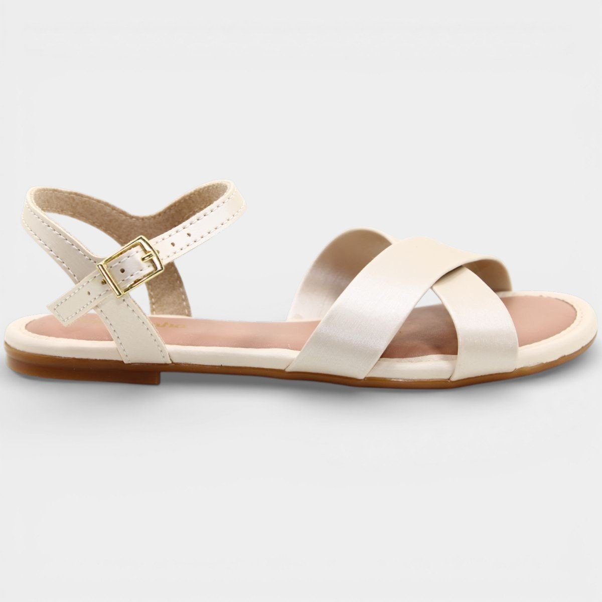 Sandália Infantil Molekinha Básica Tira Cruzada - Creme Creme 2