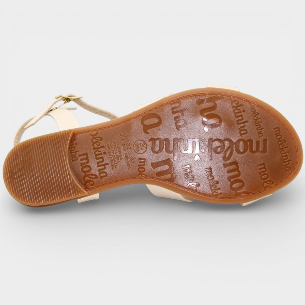 Sandália Infantil Molekinha Básica Tira Cruzada - Creme Creme 5