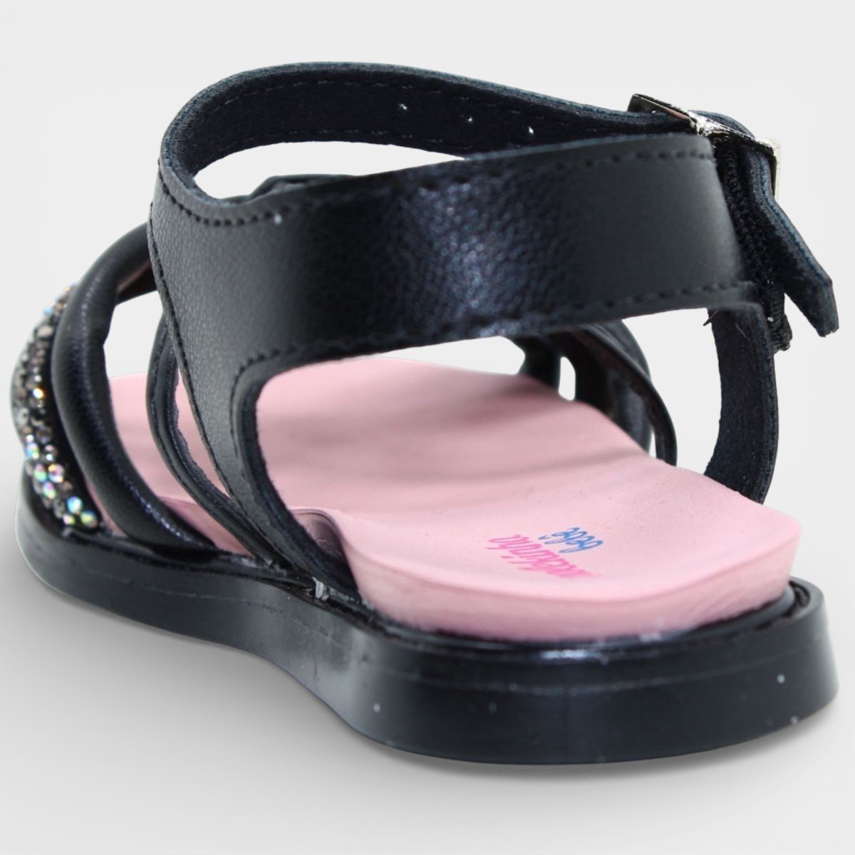 Sandália Molekinha Strass Tiras Baby - Preto Preto 4