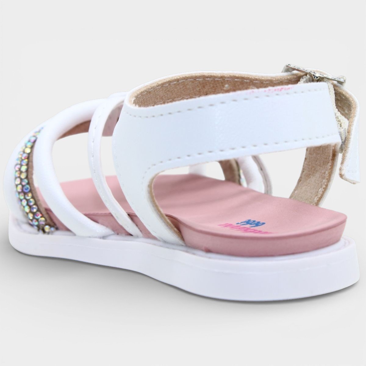 Sandália Molekinha Strass Tiras Baby - Branco Branco 4