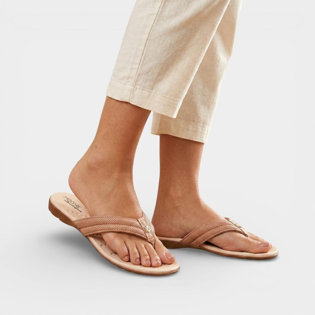 Chinelo Modare Strech Confort Feminino - Nude Nude 6