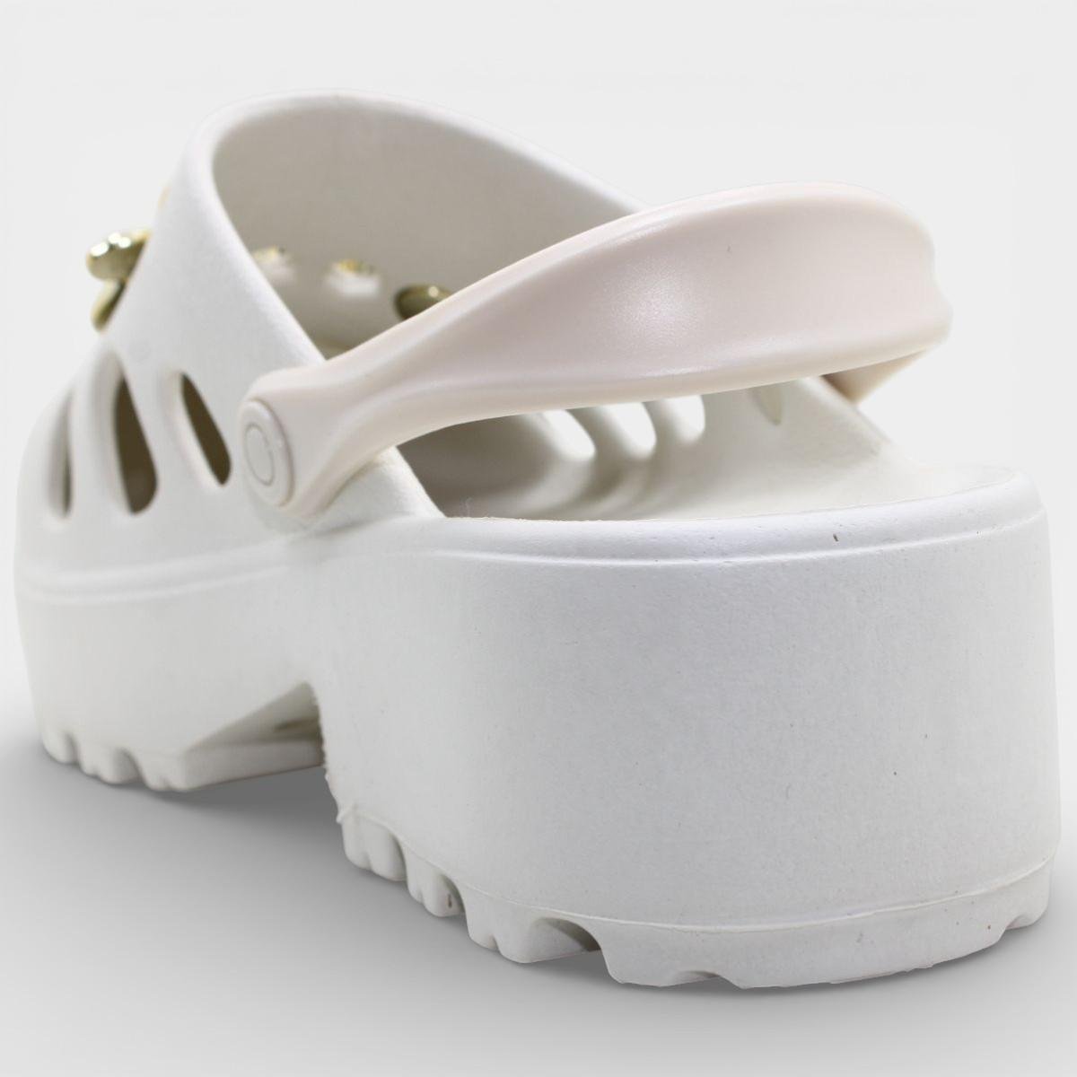 Babuche Moleca Salto Tratorado Pingente Feminina - Off White Off White 4