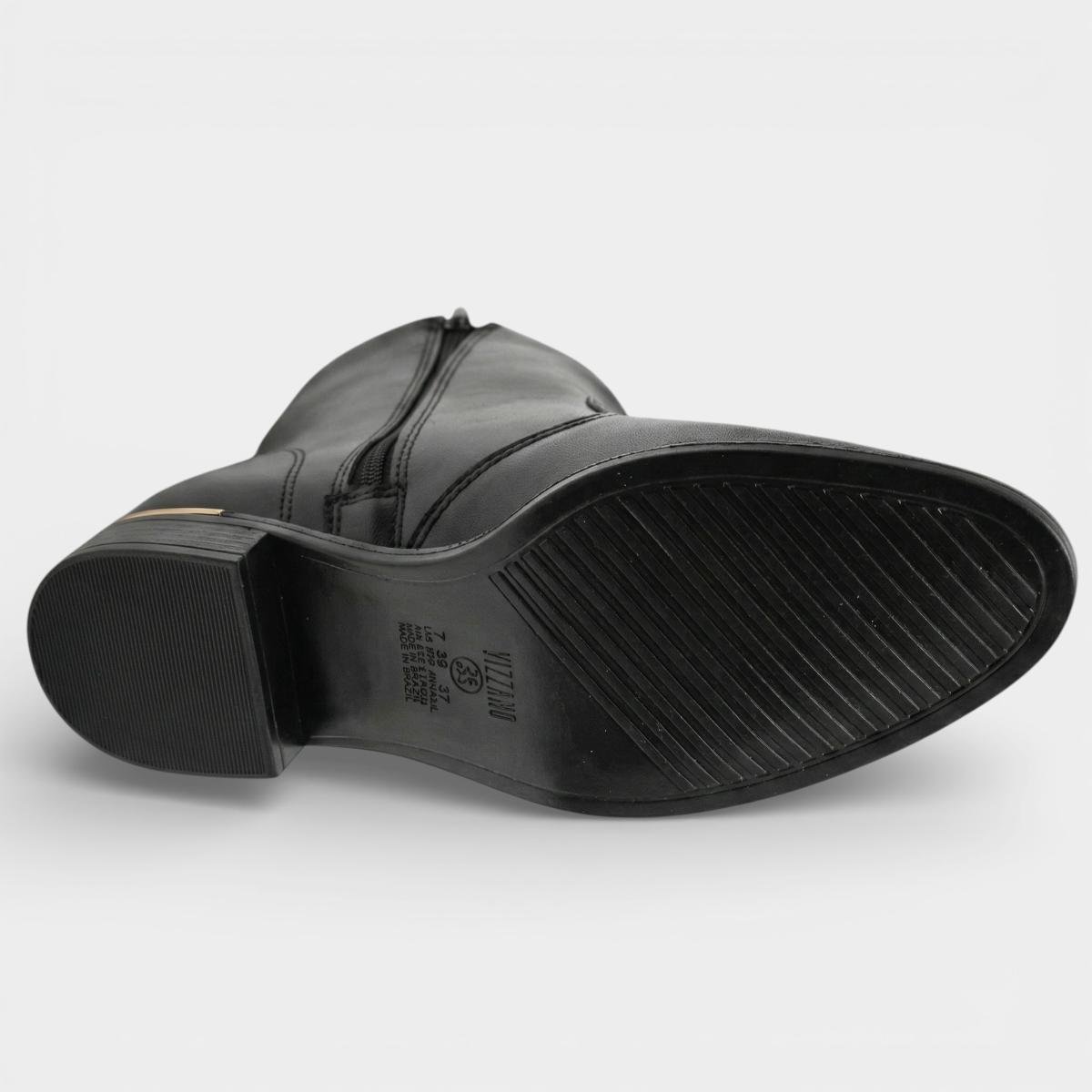 Bota Vizzano Detalhe Cano Baixo Feminina - Preto Preto 5