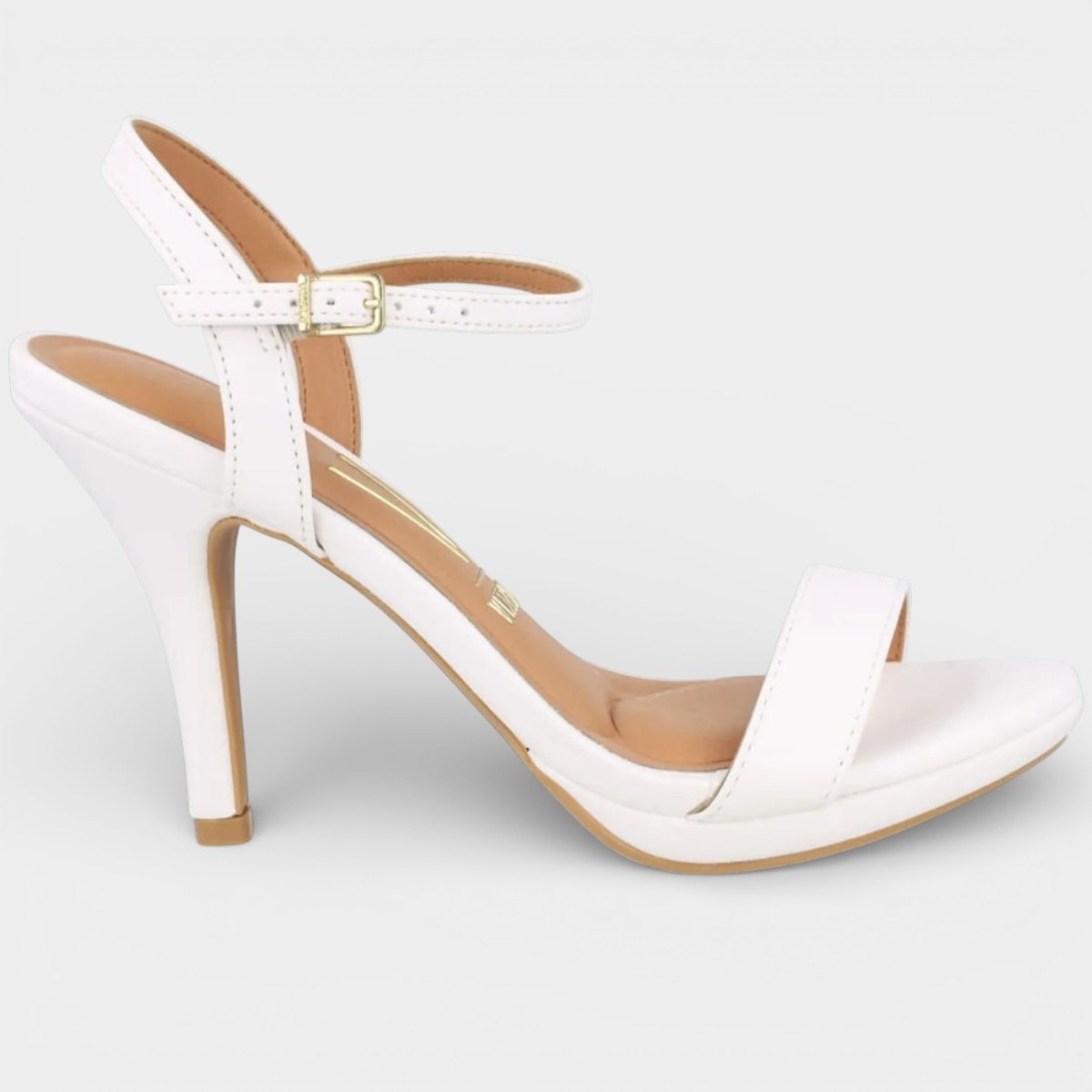 Sandália Vizzano Meia Pata Salto Alto Aberta - Branco Branco 2