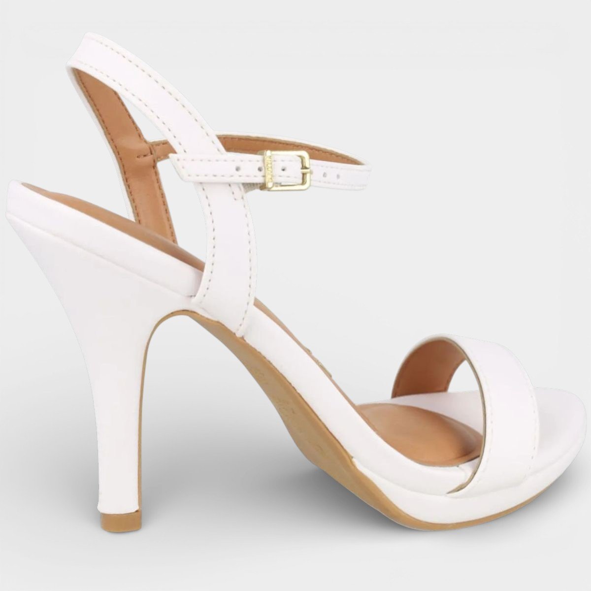 Sandália Vizzano Meia Pata Salto Alto Aberta - Branco Branco 4