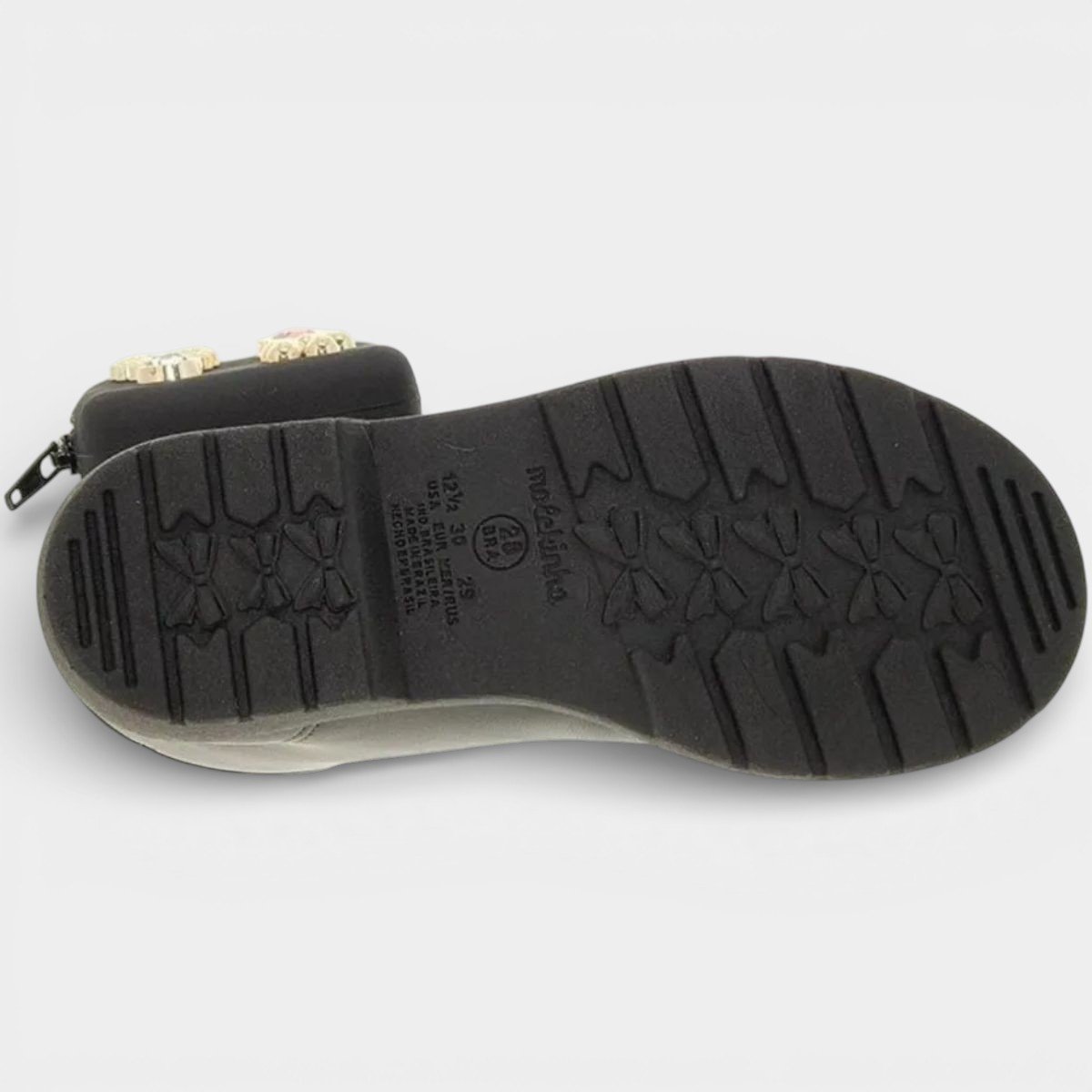 Bota Coturno Infantil Molekinha Bolsinha Menina - Preto Preto 5