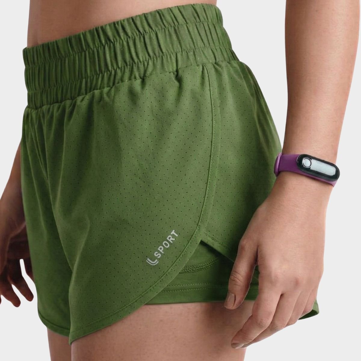Short Lupo LSport AF Duplo Running Feminino - Verde Verde 3