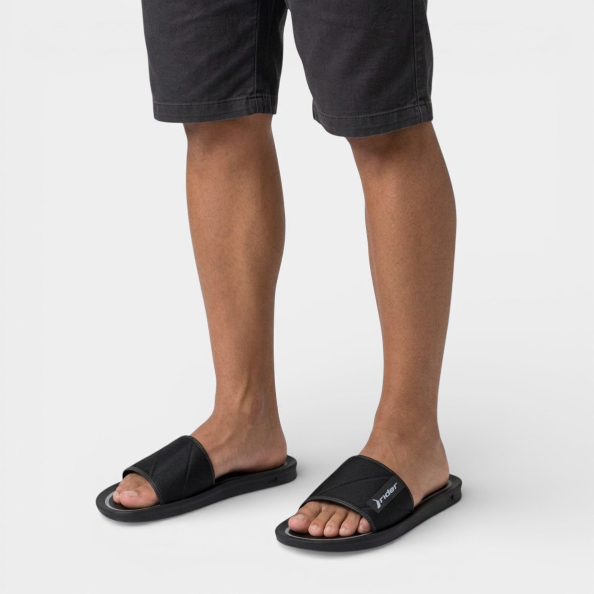 Chinelo Rider Slide Street Listra Masculino - Preto e Cinza Preto 4