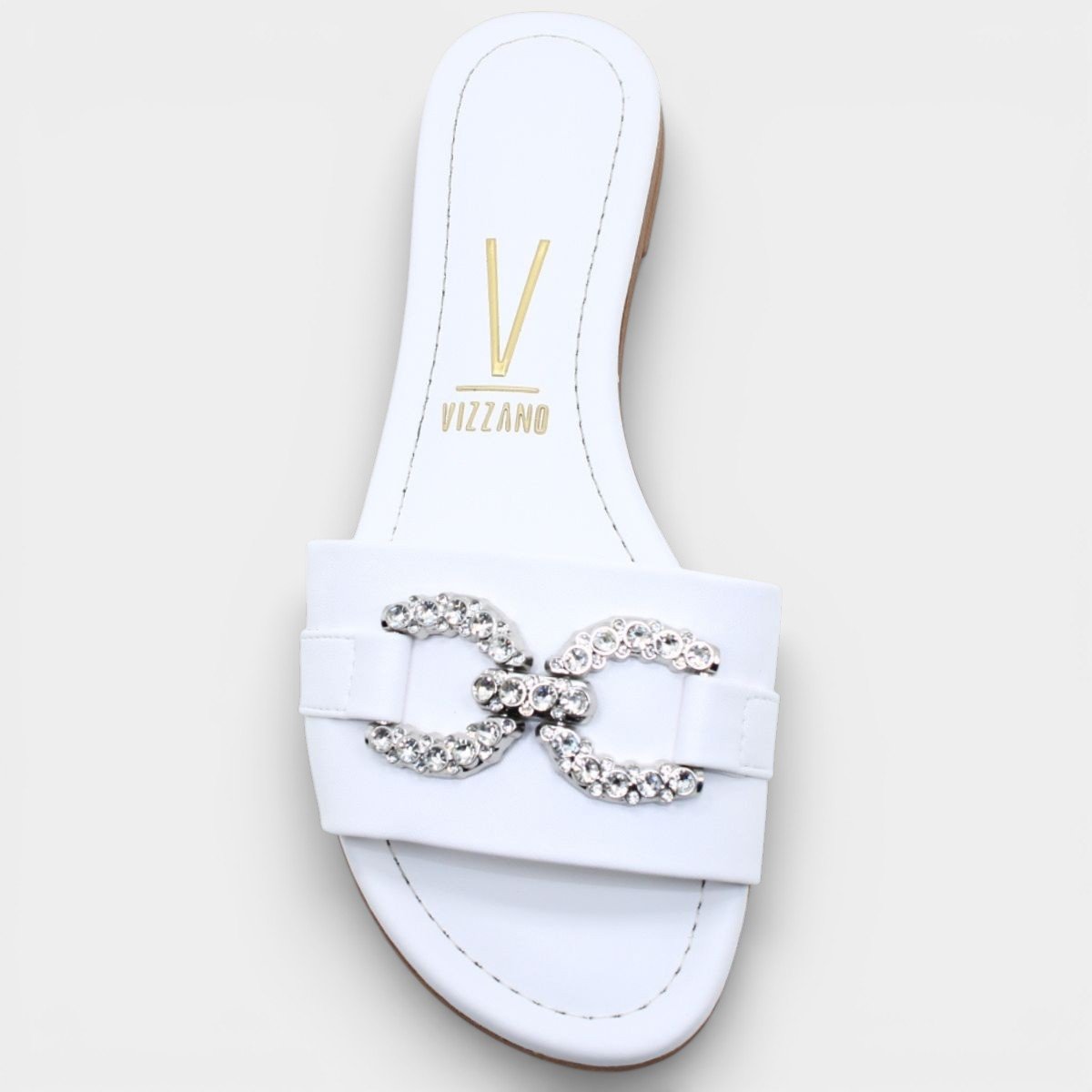 Rasteira Slide Vizzano Strass Feminina - Branco Branco 3
