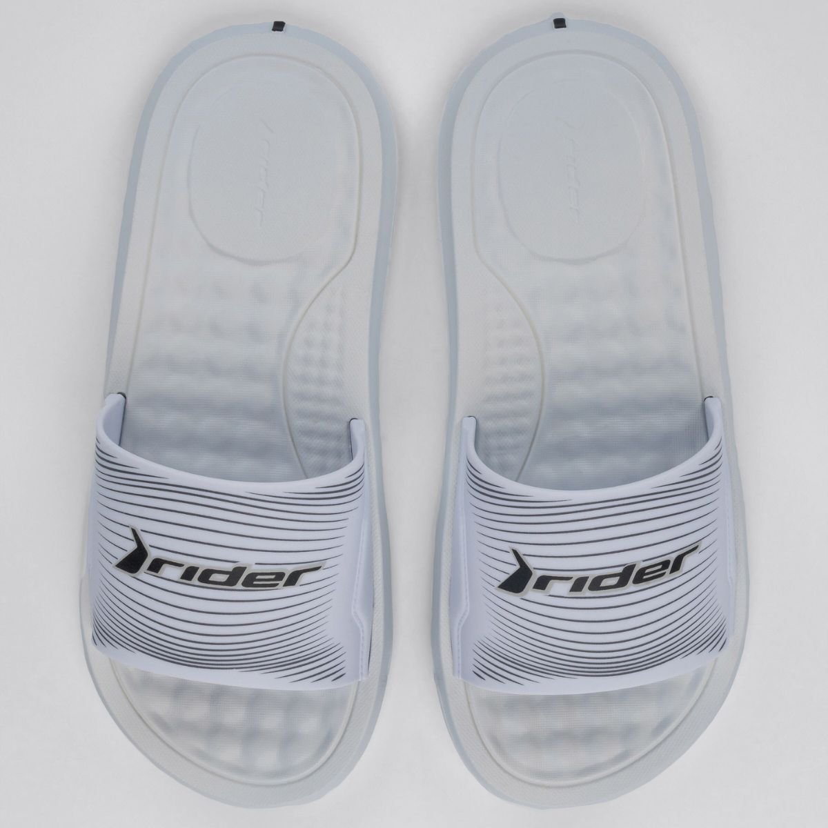 Chinelo Slide Rider Step Masculino - Branco e Preto Branco/ Preto 2