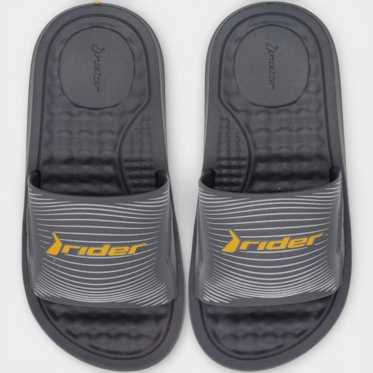 Chinelo Slide Rider Step Masculino - Preto e Cinza Preto/Cinza 3