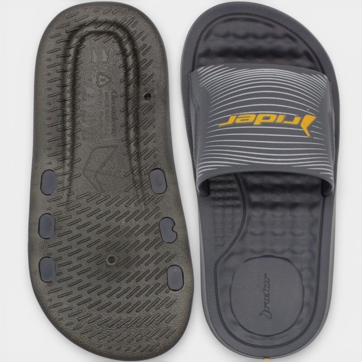Chinelo Slide Rider Step Masculino - Preto e Cinza Preto/Cinza 4