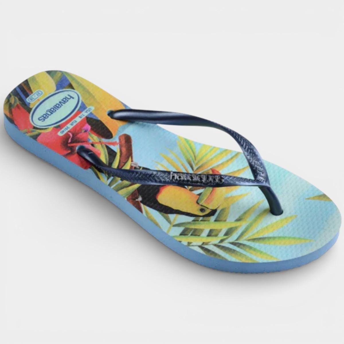 Chinelo Havaianas Slim Tropical Feminino - Azul Claro Azul/ Claro 2