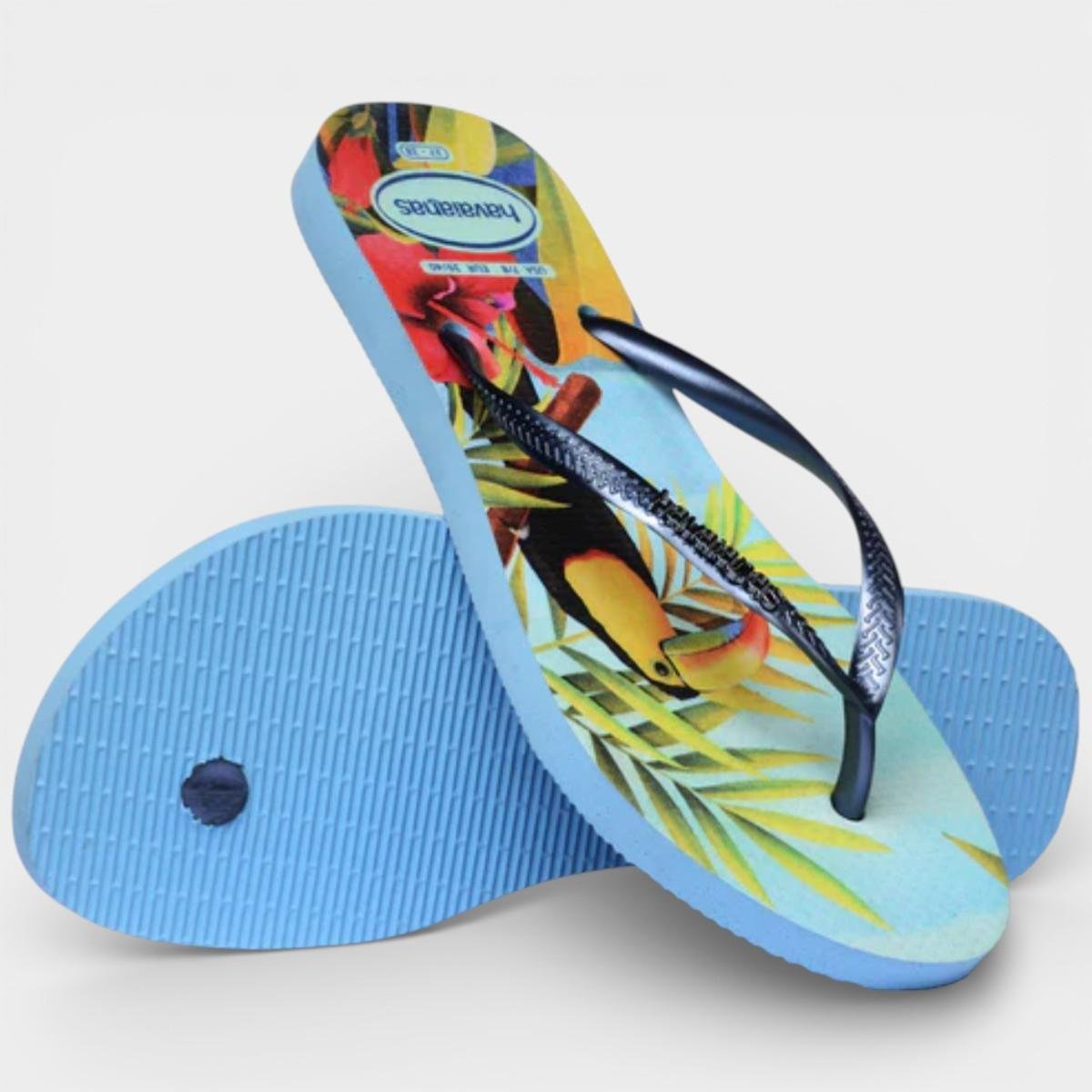 Chinelo Havaianas Slim Tropical Feminino - Azul Claro Azul/ Claro 4