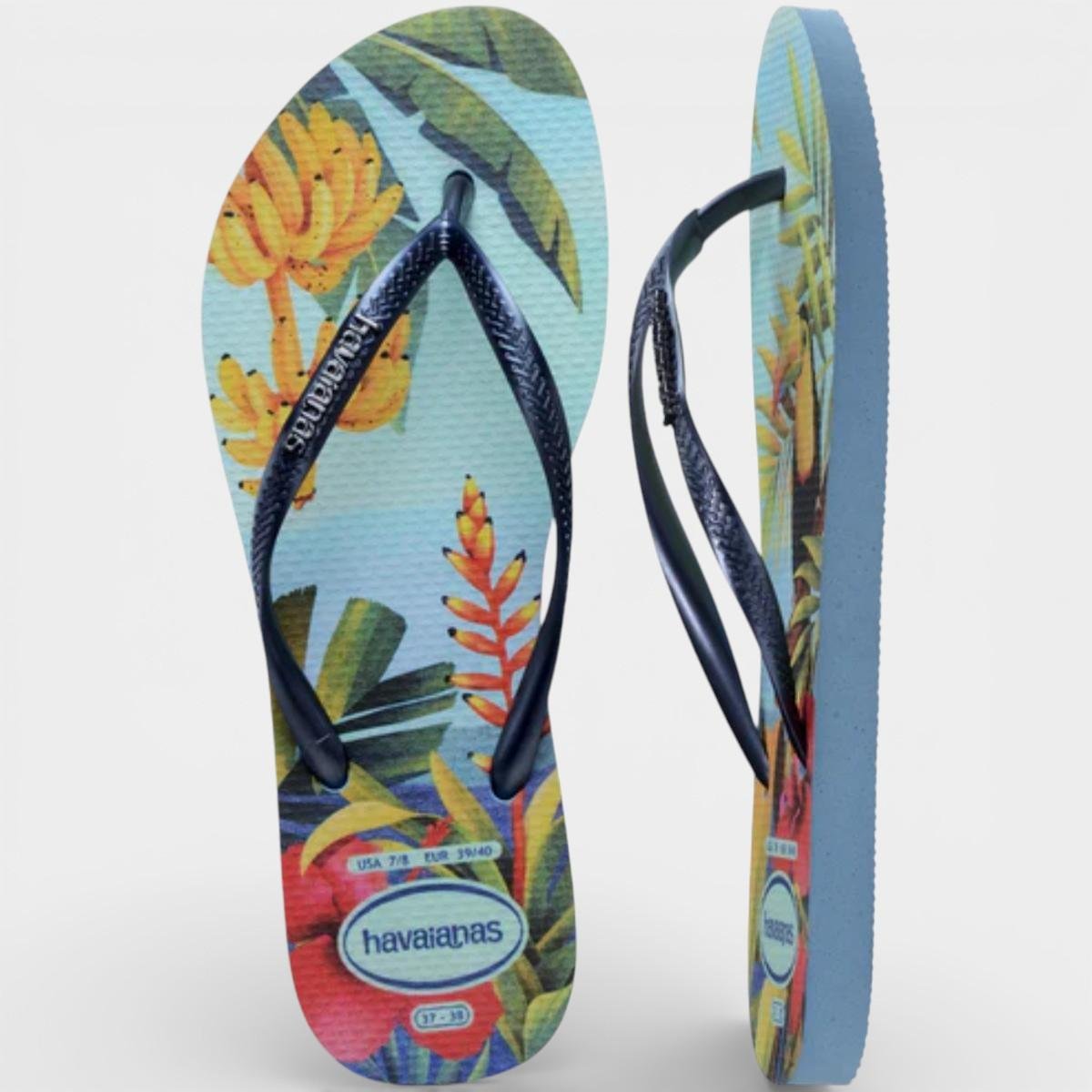 Chinelo Havaianas Slim Tropical Feminino - Azul Claro Azul/ Claro 5