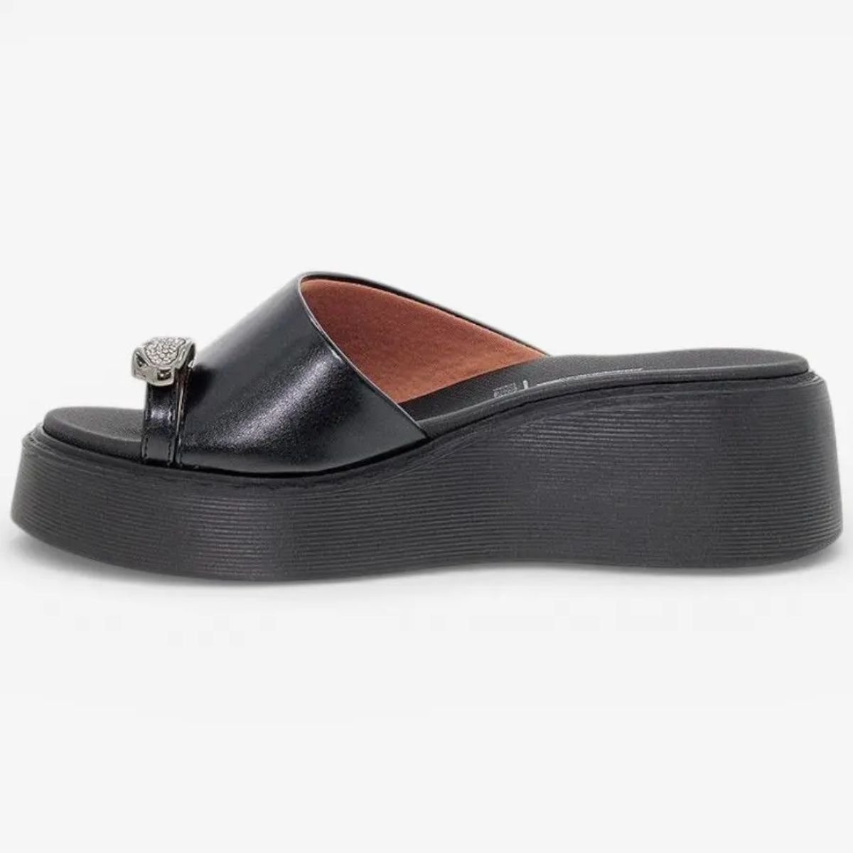 Tamanco Anabela Vizzano Detalhe Anel Feminino - Preto Preto 4