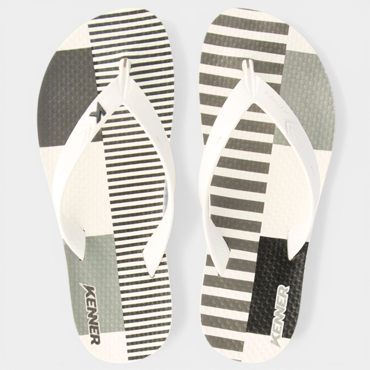 Chinelo Kenner Summer Grid Masculino - Preto e Branco Preto/Branco 2