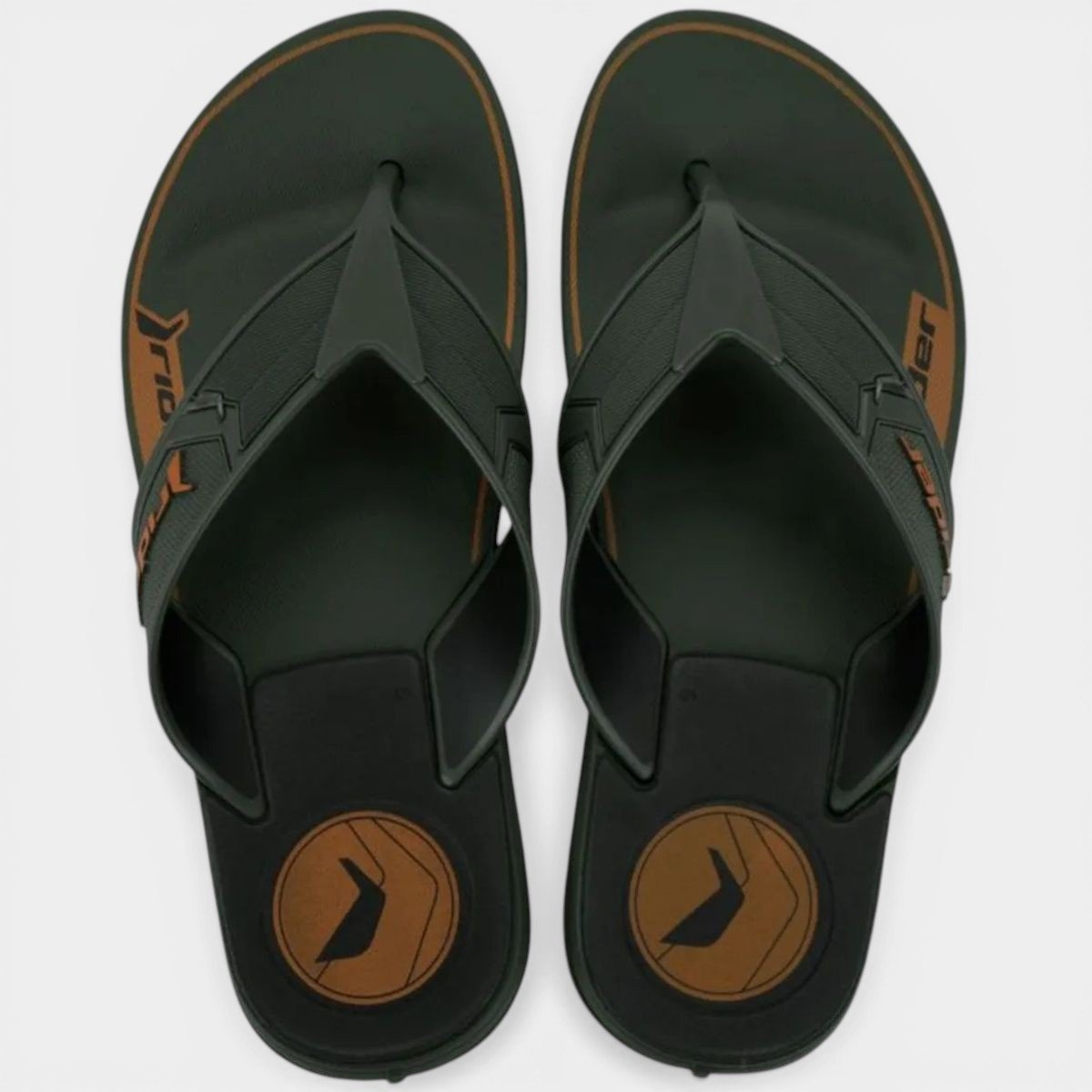 Chinelo Rider Start III Masculino - Verde e Laranja Verde/ Laranja 2
