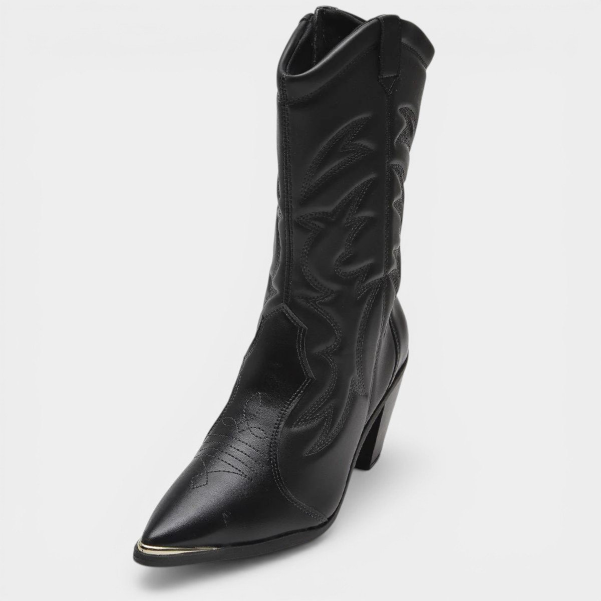 Bota Vizzano Western Cano Médio Feminina - Marrom Escuro