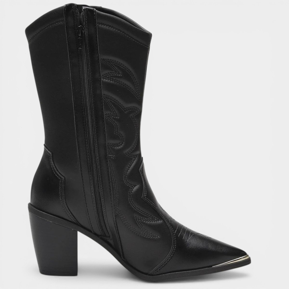 Bota Vizzano Western Cano Médio Feminina - Marrom Escuro Marrom Escuro 4