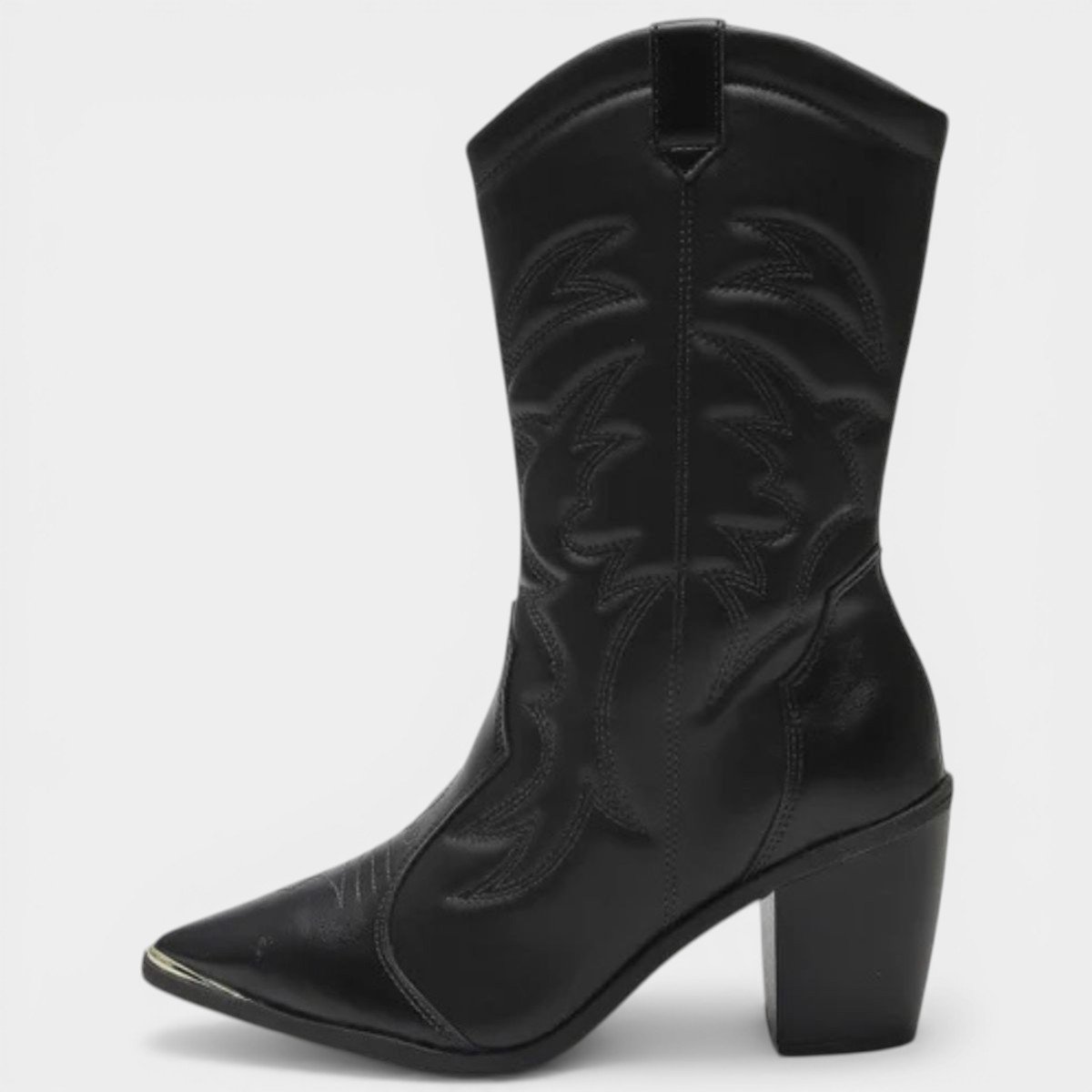 Bota Vizzano Western Cano Médio Feminina - Preto Preto 2