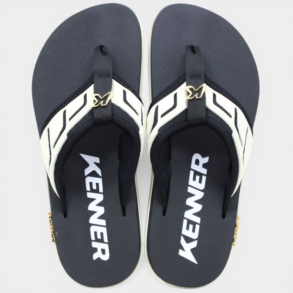 Sandália Kenner Kivah Full Force Masculina - Preto e Branco Preto/Branco 2