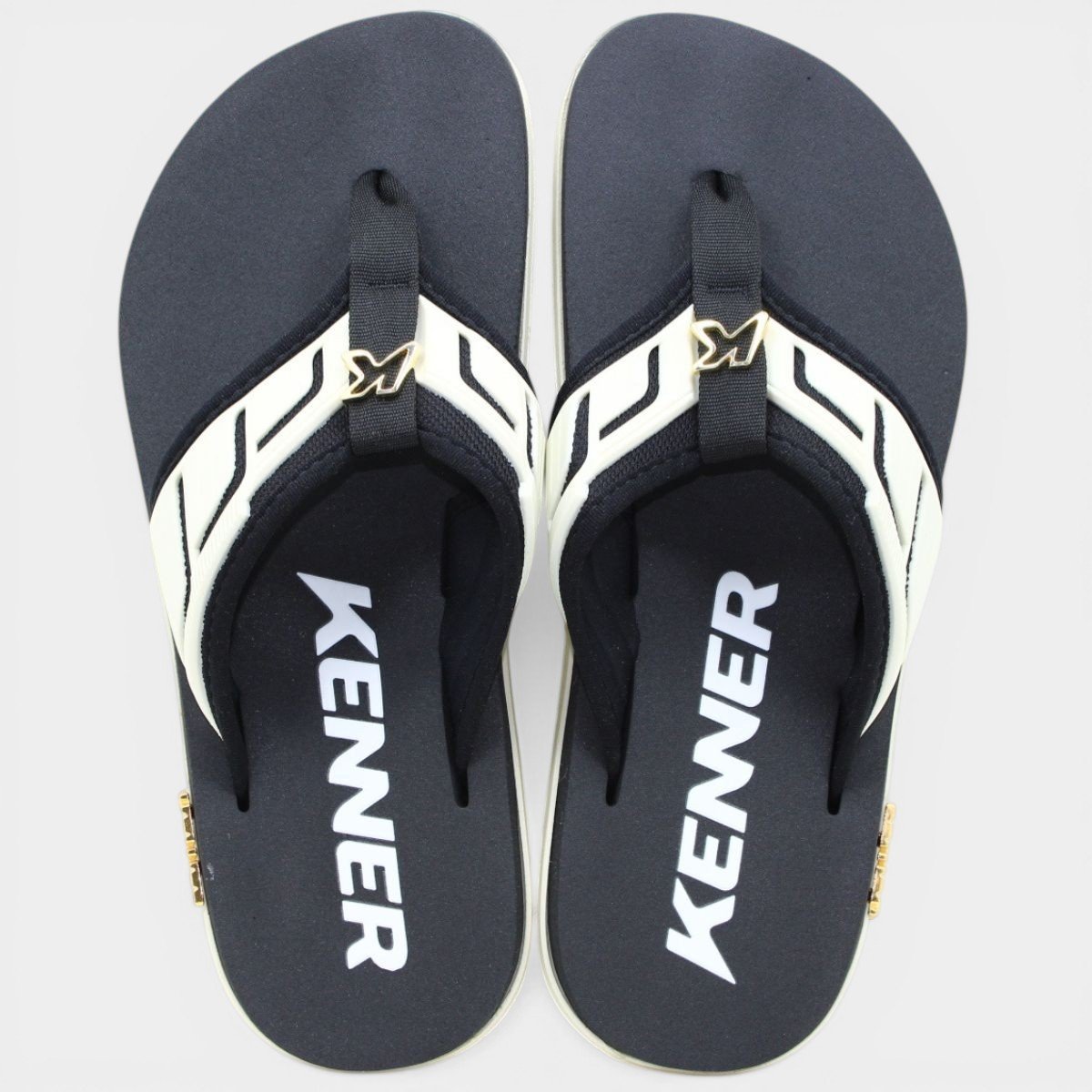 Sandália Kenner Kivah Full Force Masculina - Preto e Branco Preto/Branco 2