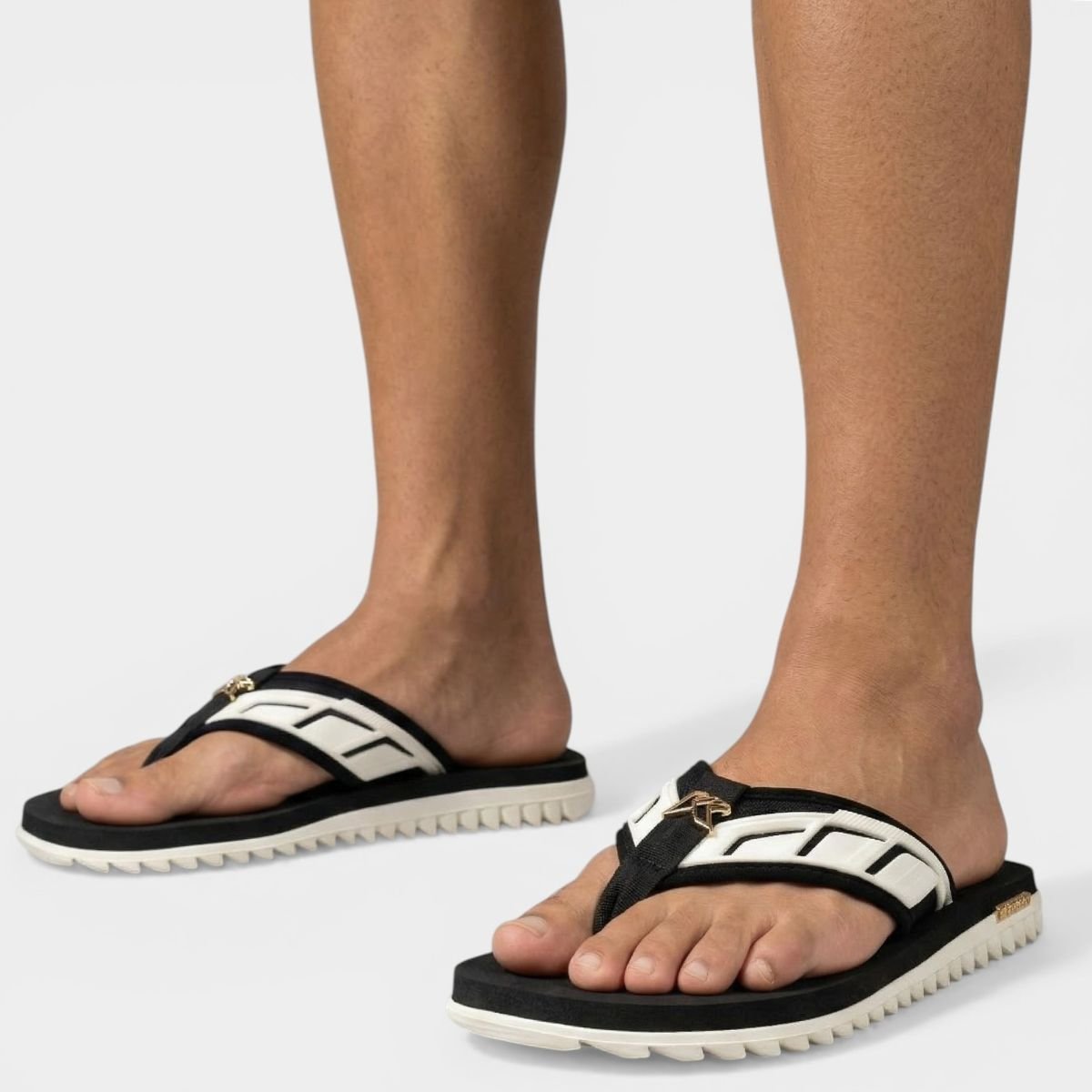 Sandália Kenner Kivah Full Force Masculina - Preto e Branco Preto/Branco 6