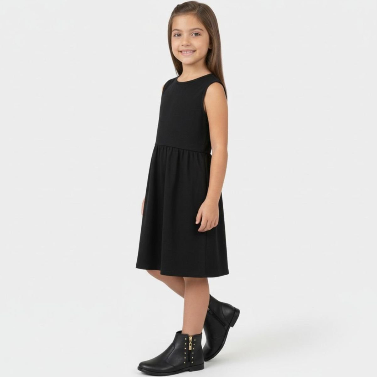Bota Infantil Molekinha Apliques Menina - Preto Preto 6