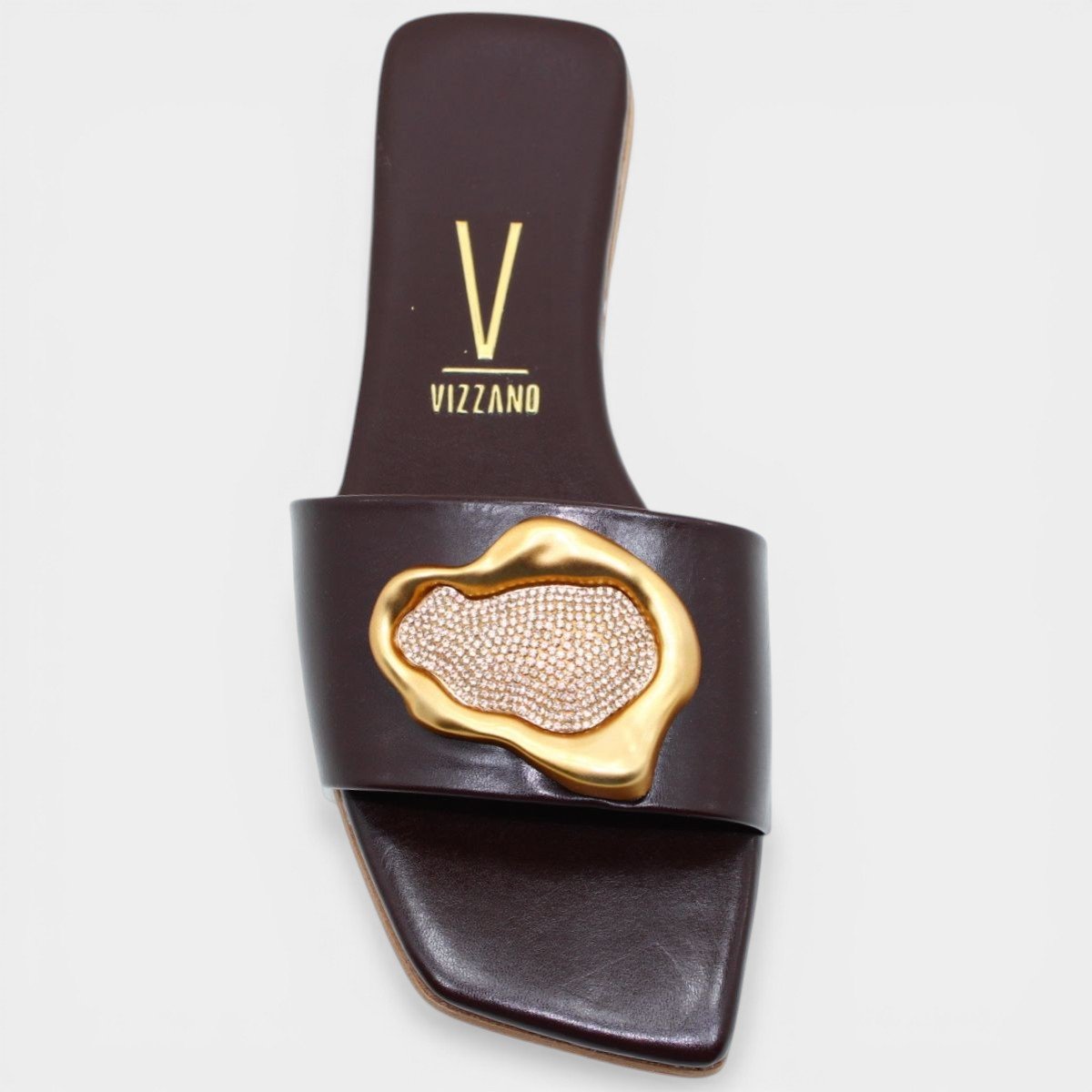 Rasteira Vizzano Detalhe Metálico Impact Feminina - Marrom Escuro Marrom Escuro 3