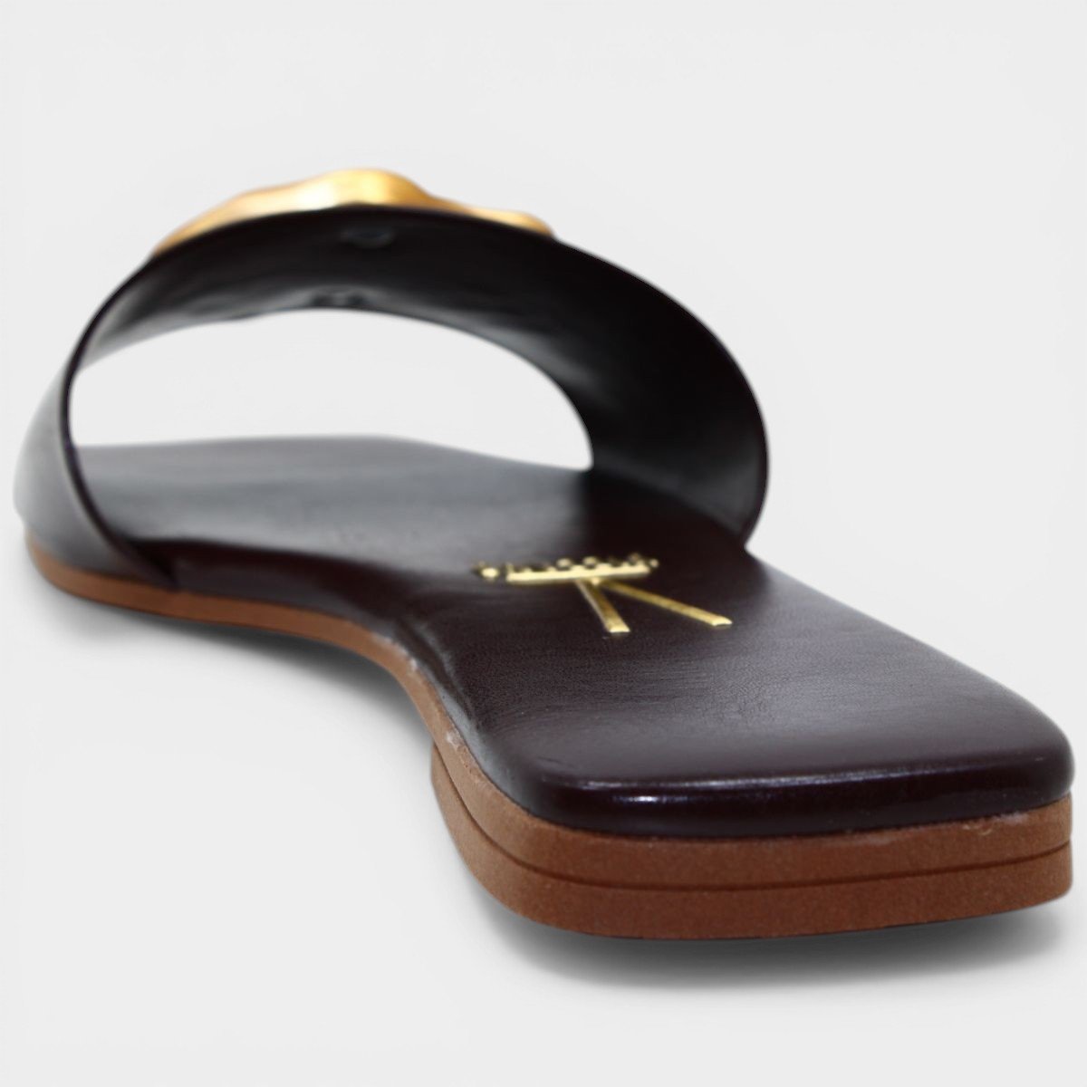 Rasteira Vizzano Detalhe Metálico Impact Feminina - Marrom Escuro Marrom Escuro 4