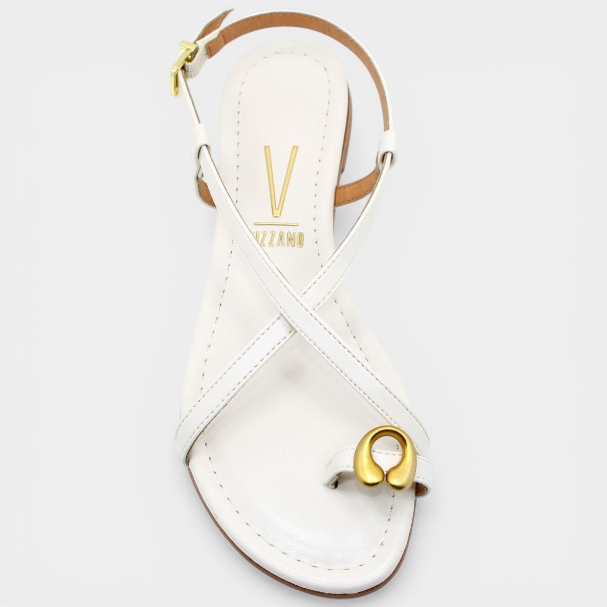 Rasteira Vizzano Adorno Metálico Tira Cruzada Feminina - Off White Off White 3