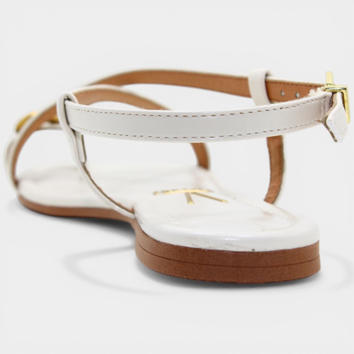 Rasteira Vizzano Adorno Metálico Tira Cruzada Feminina - Off White Off White 4