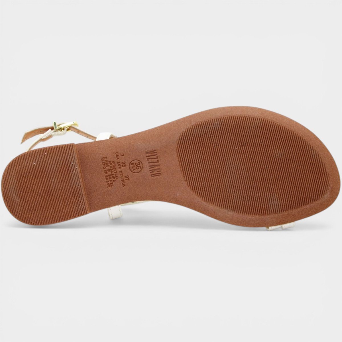 Rasteira Vizzano Adorno Metálico Tira Cruzada Feminina - Off White Off White 5