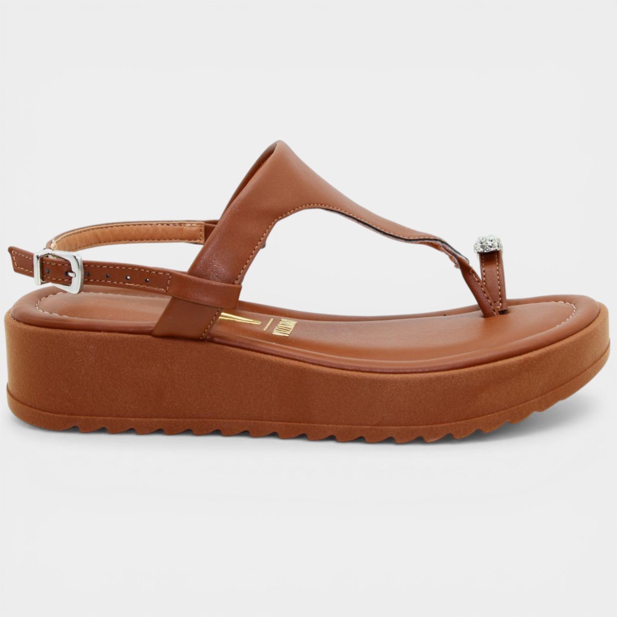 Sandália Vizzano Anabela Strass Feminina - Marrom Marrom 2