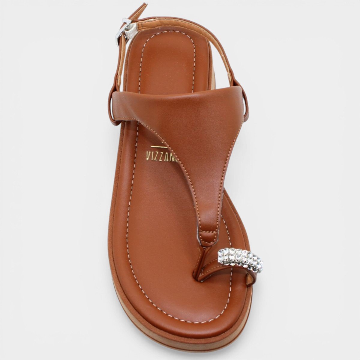 Sandália Vizzano Anabela Strass Feminina - Marrom Marrom 3