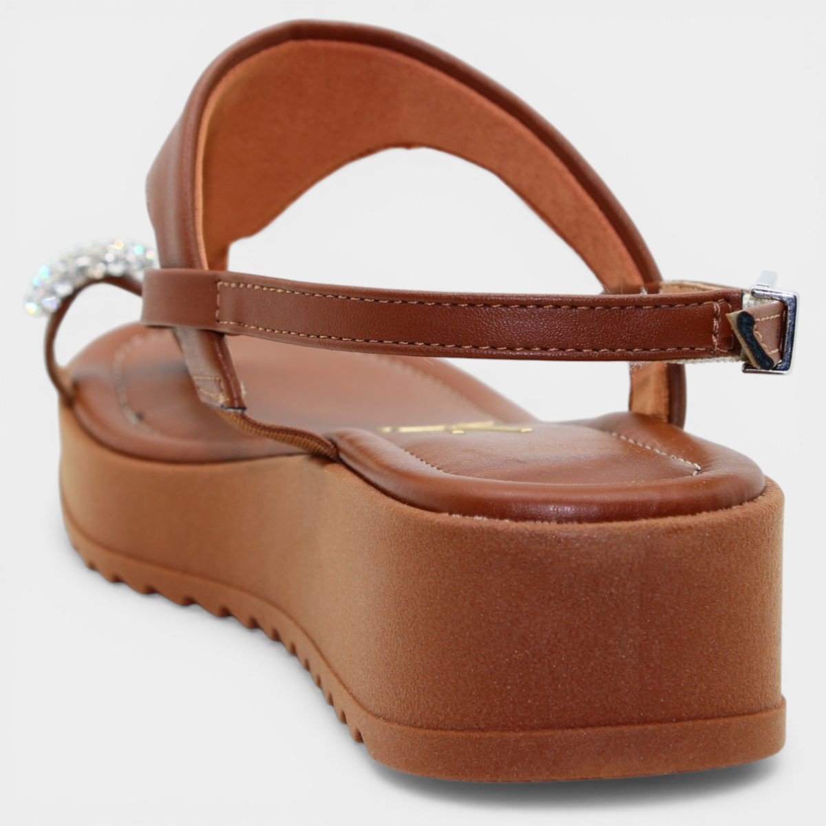 Sandália Vizzano Anabela Strass Feminina - Marrom Marrom 4