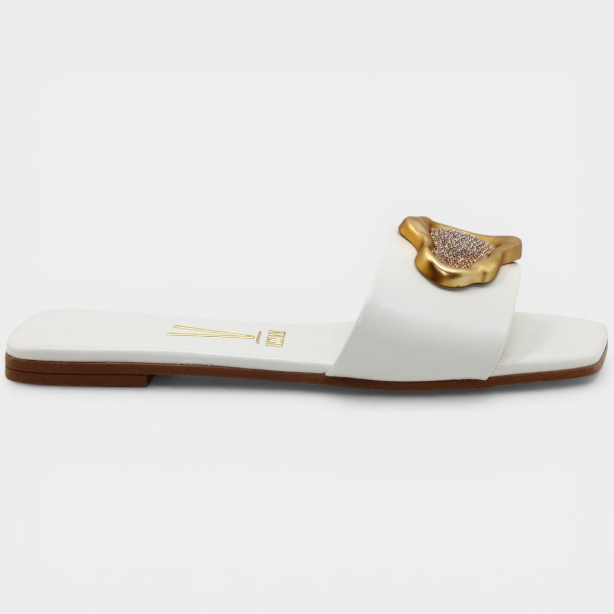 Rasteira Vizzano Detalhe Metálico Impact Feminina - Off White Off white 2