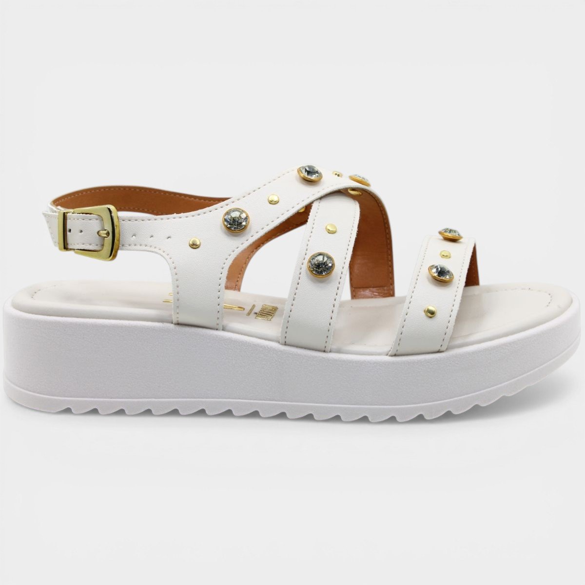 Papete Vizzano Anabela Apliques Feminina - Off White Off white 2