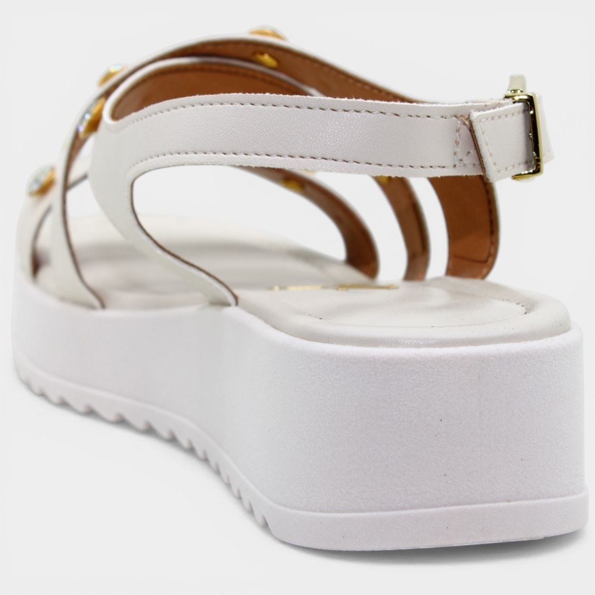 Papete Vizzano Anabela Apliques Feminina - Off White Off white 4