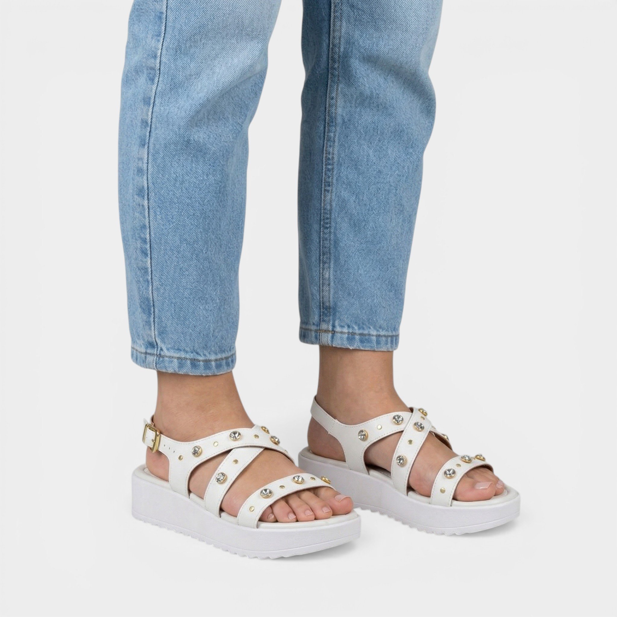 Papete Vizzano Anabela Apliques Feminina - Off White Off white 6