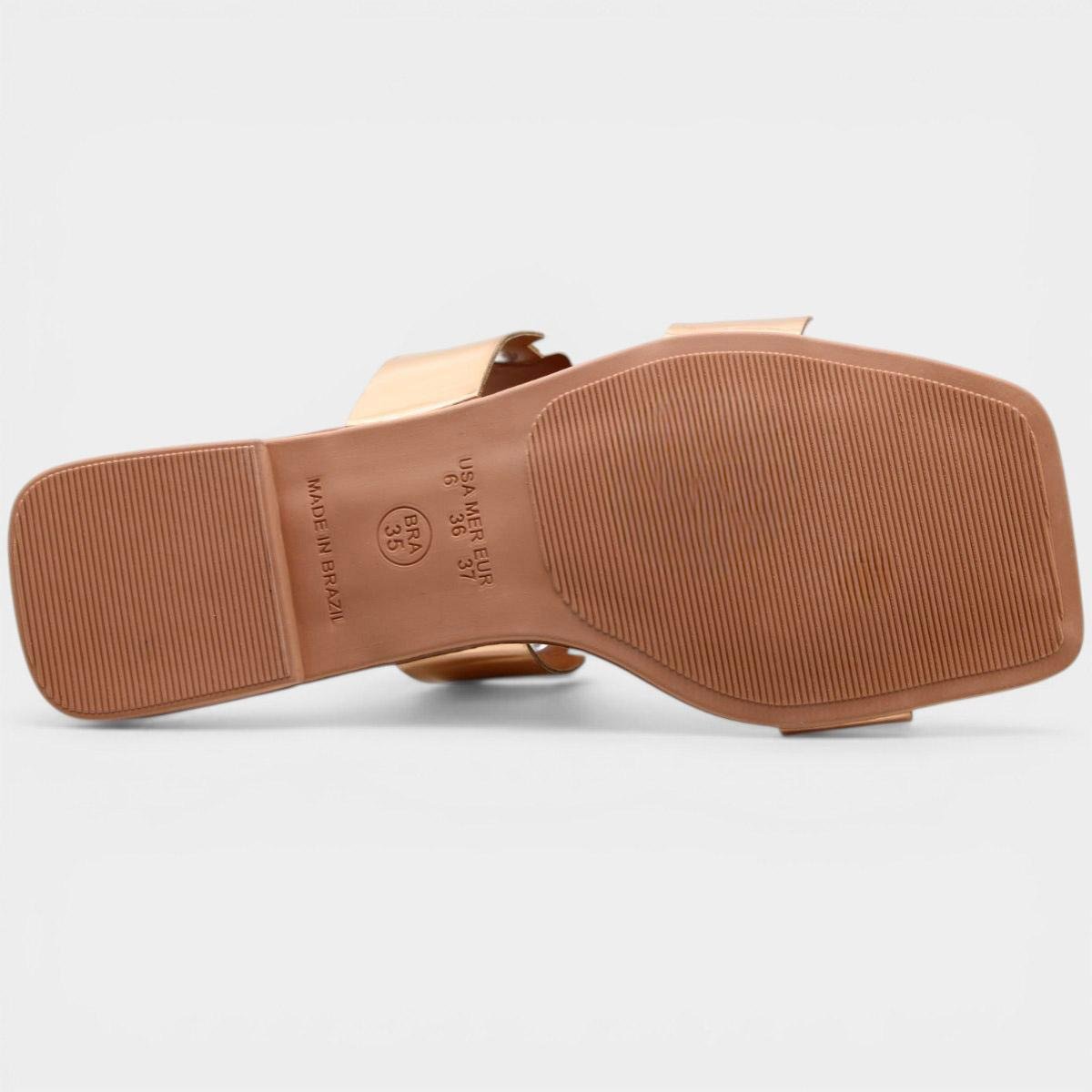 Rasteira Cia do Porto Spikes Metalizada Feminina - Bronze Cinza 5