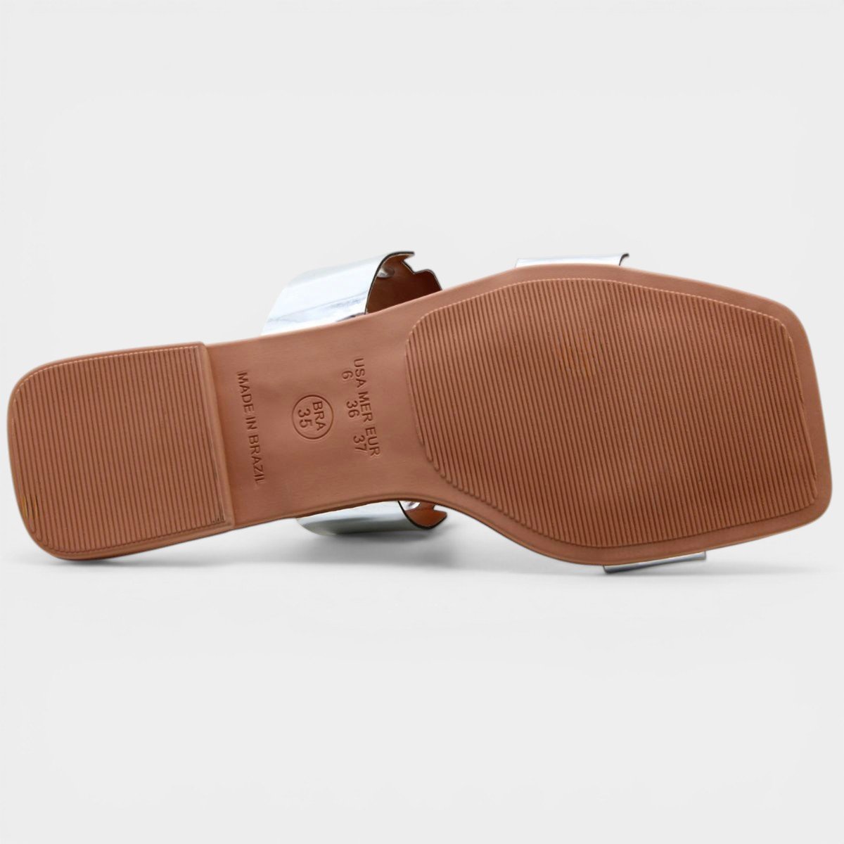 Rasteira Cia do Porto Spikes Metalizada Feminina - Prata Cinza 5