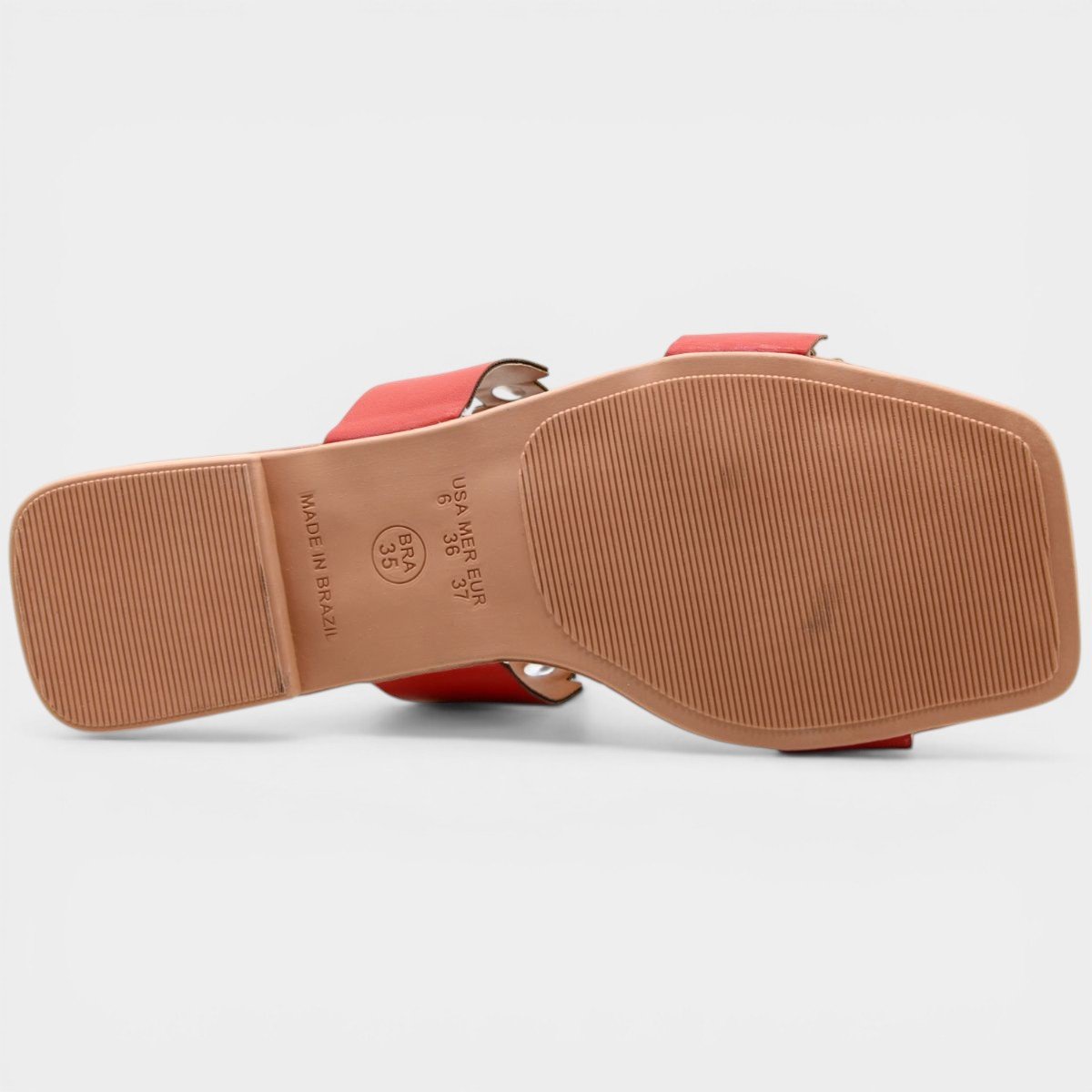 Rasteira Cia do Porto Spikes Fosco Feminina - Vermelho Cinza 5