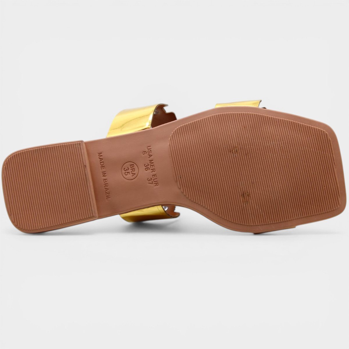 Rasteira Cia do Porto Spikes Metalizada Feminina - Dourado Cinza 5
