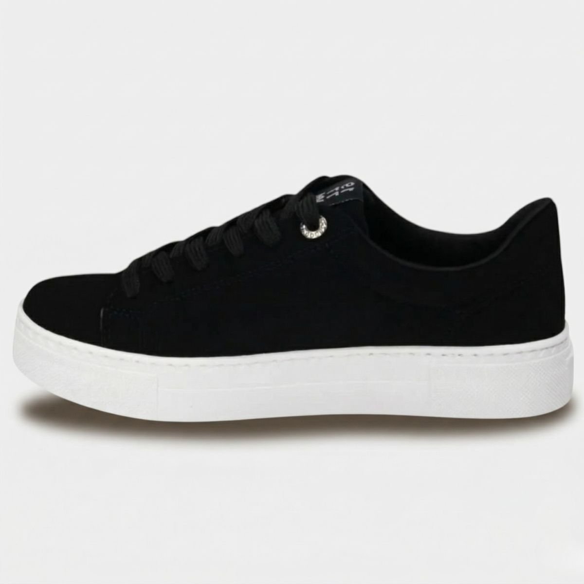 Tênis Via Marte Plataforma Detalhes Cravejados Feminino - Preto Cinza 3