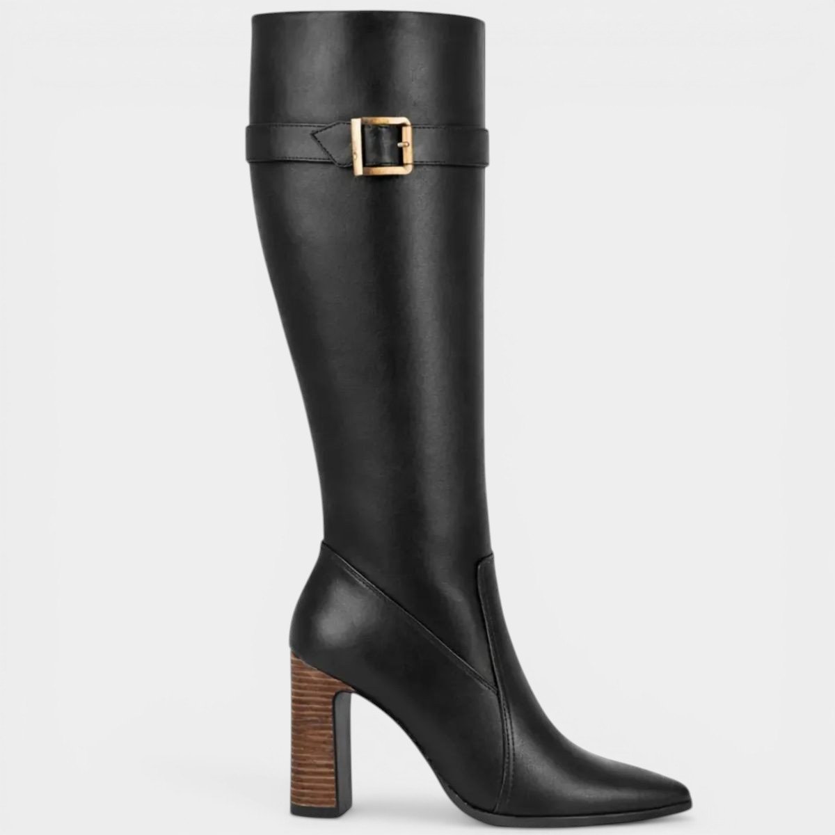 Bota Vizzano Cano Alto Salto Listrado Feminina - Preto Preto 2