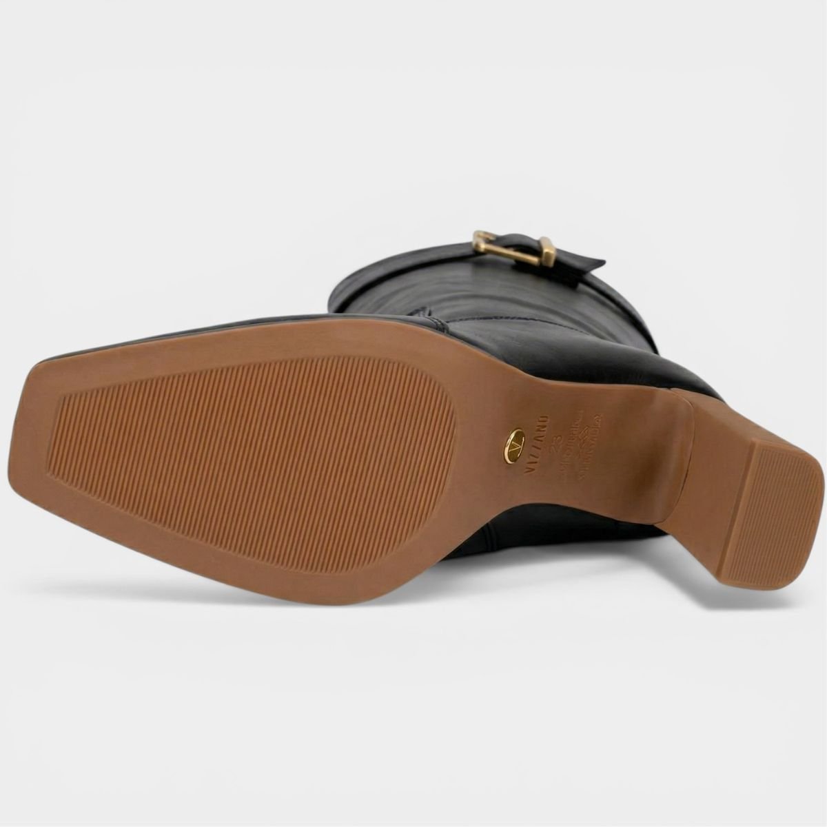 Bota Vizzano Cano Alto Salto Listrado Feminina - Preto Preto 4