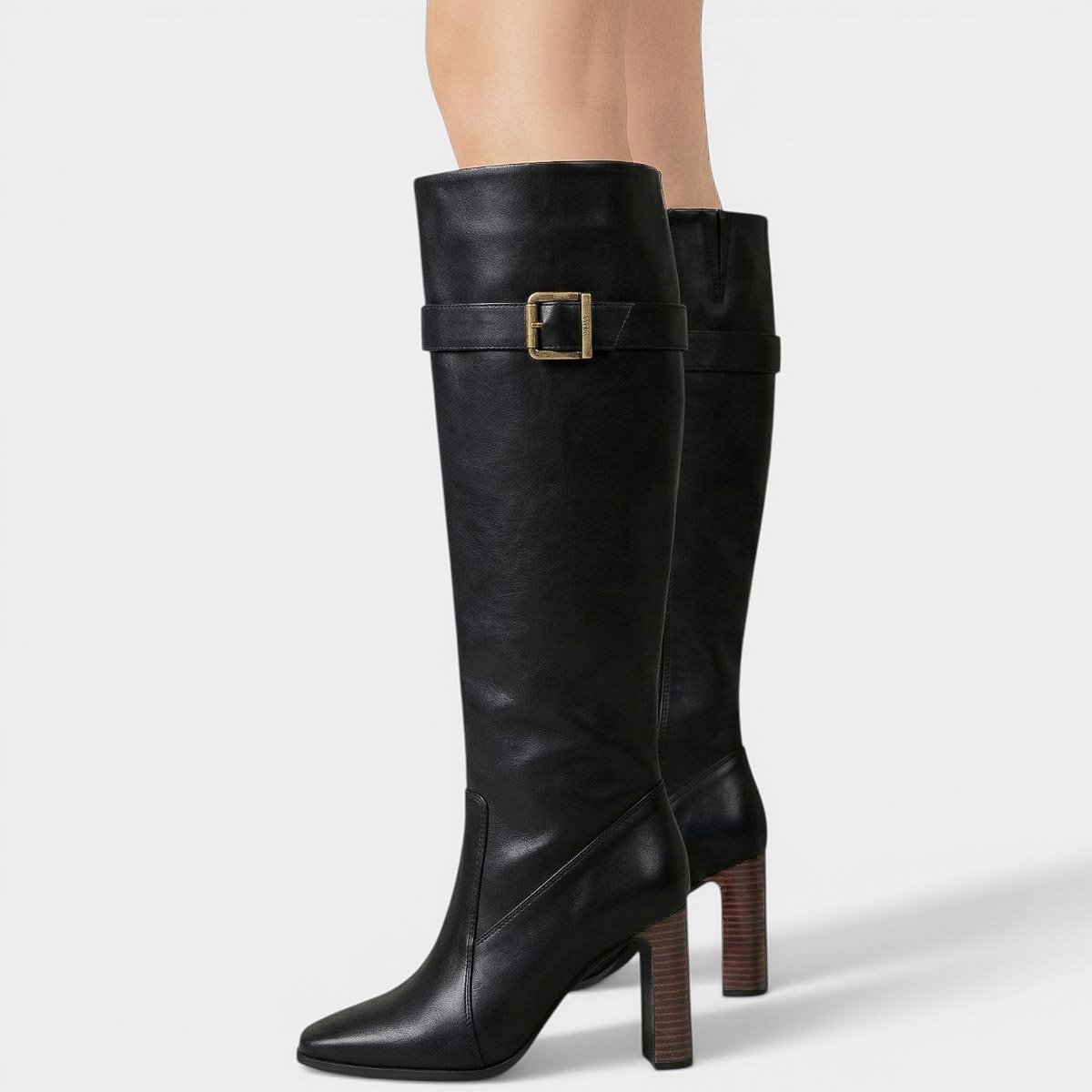 Bota Vizzano Cano Alto Salto Listrado Feminina - Preto Preto 5
